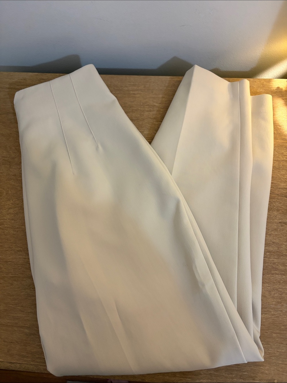 ZARA High-Waist Cream Trousers for Women